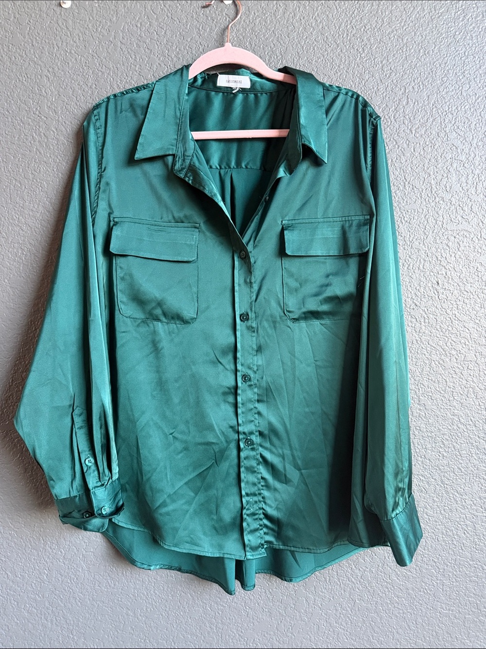 Dark green silky blouse